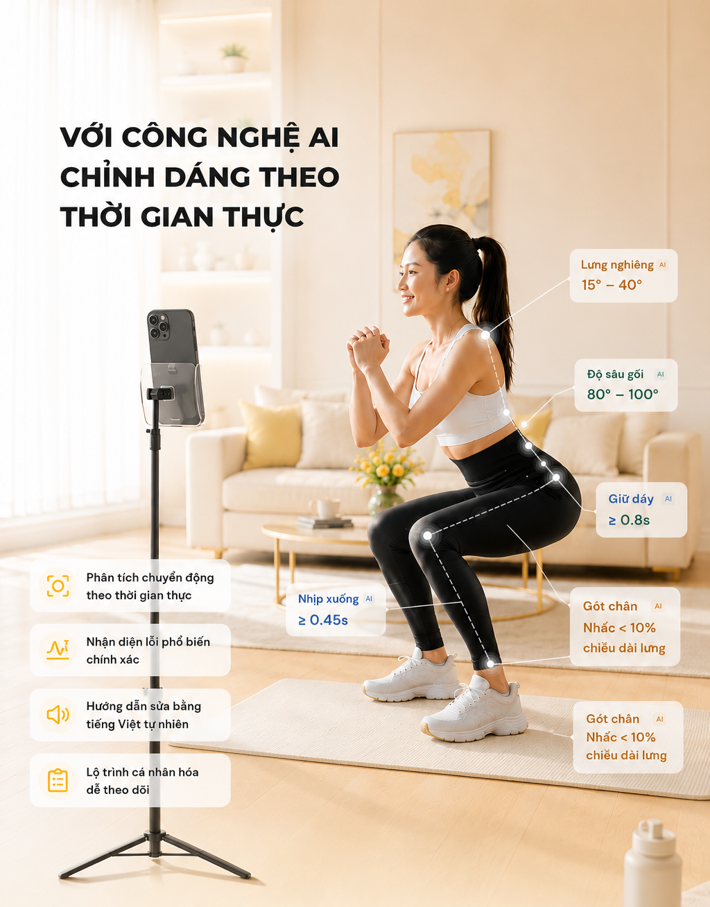 Công nghệ AI chỉnh dáng theo thời gian thực
